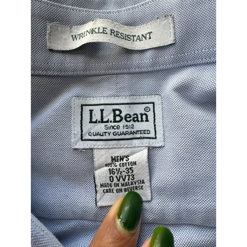 L.L. BEAN MENS LIGHT BLUE BUTTON UP SHIRT SIZE XL | D2 - Picture 3 of 5